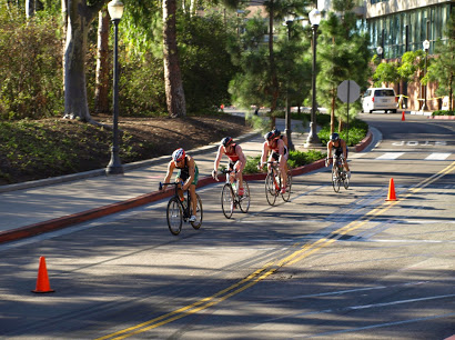Stanford men on the bike course at UCLA